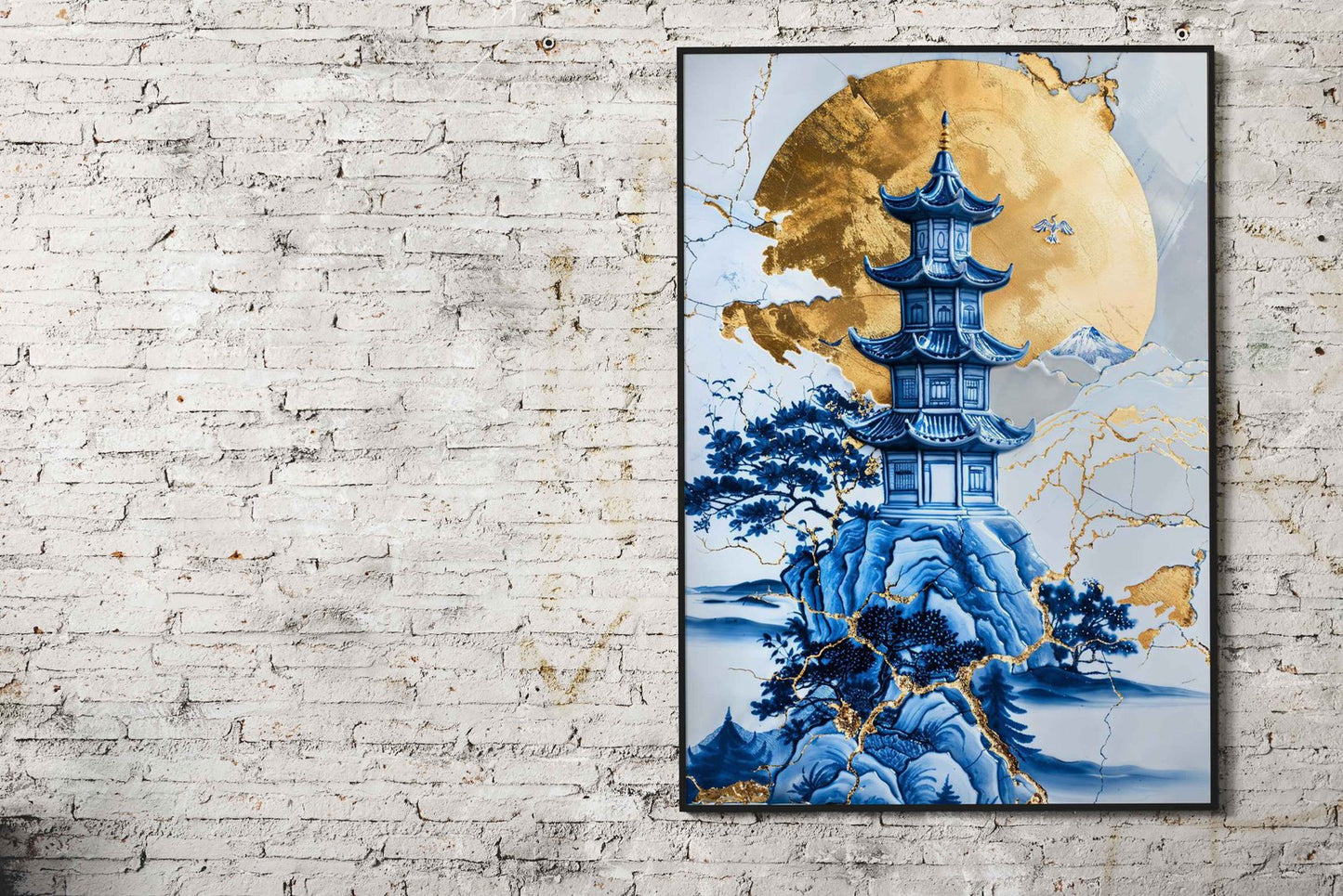 Porcelain Peak Palace Asian Style Poster | Wal l Art for Home & Office | High-Quality Print