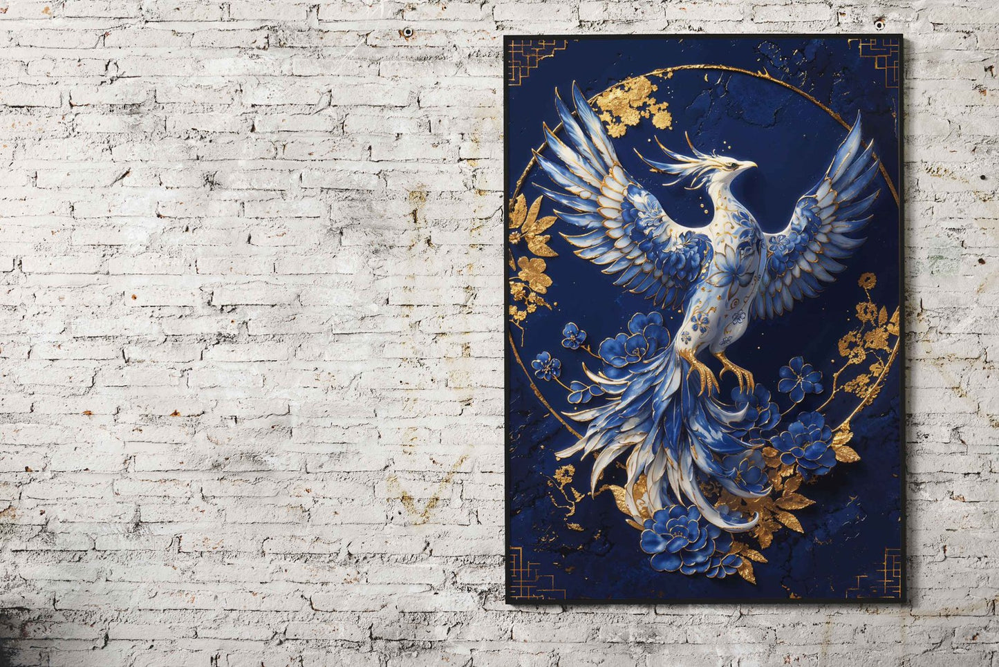 Porcelain Phoenix Reborn Asian Style Poster |  Wall Art for Home & Office | High-Quality Print