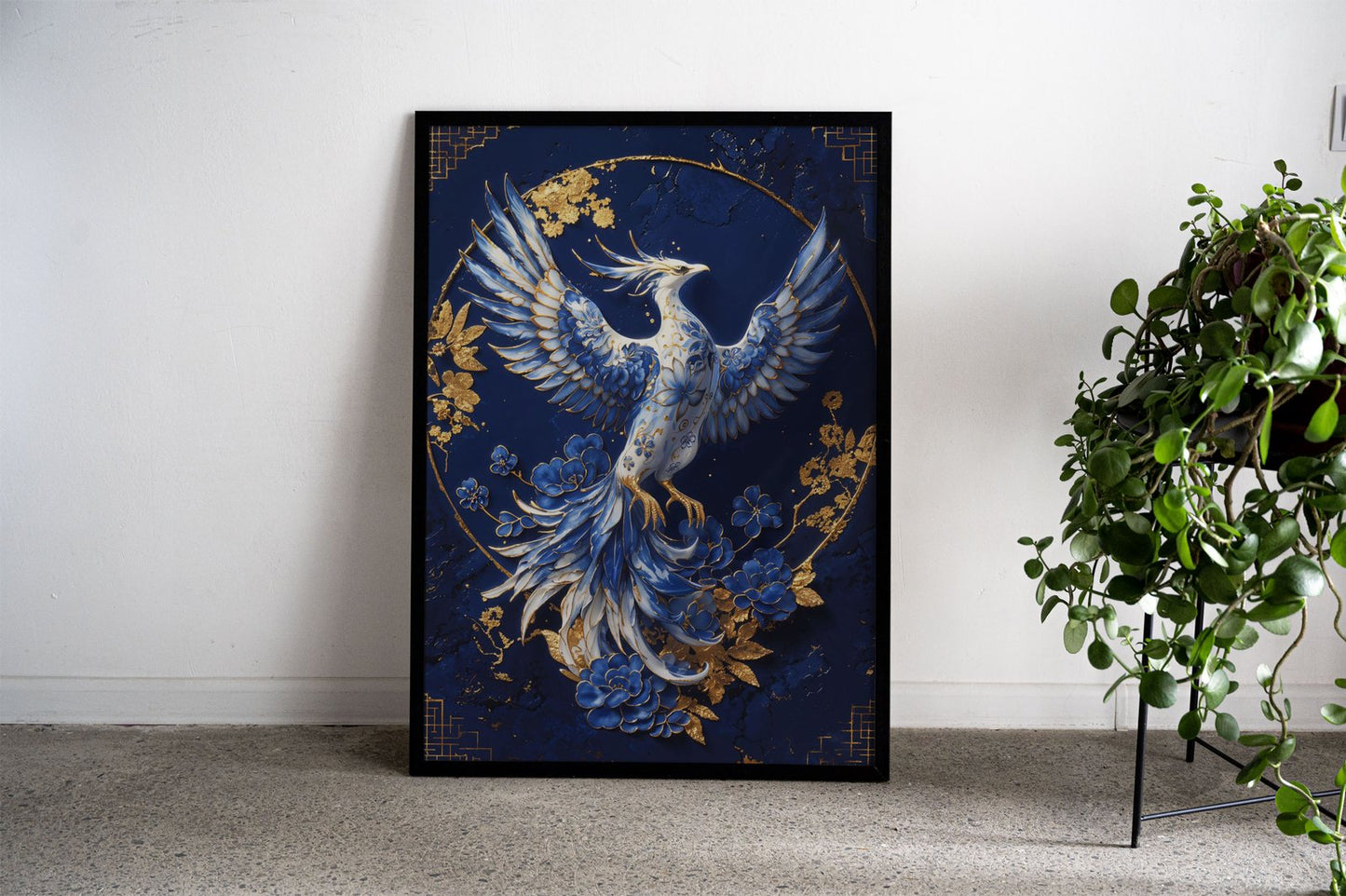 Porcelain Phoenix Reborn Asian Style Poster |  Wall Art for Home & Office | High-Quality Print