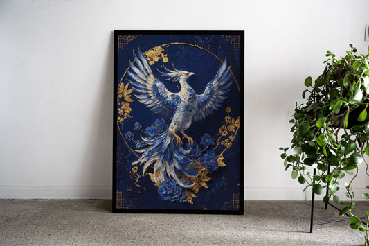 Porcelain Phoenix Reborn Asian Style Poster |  Wall Art for Home & Office | High-Quality Print