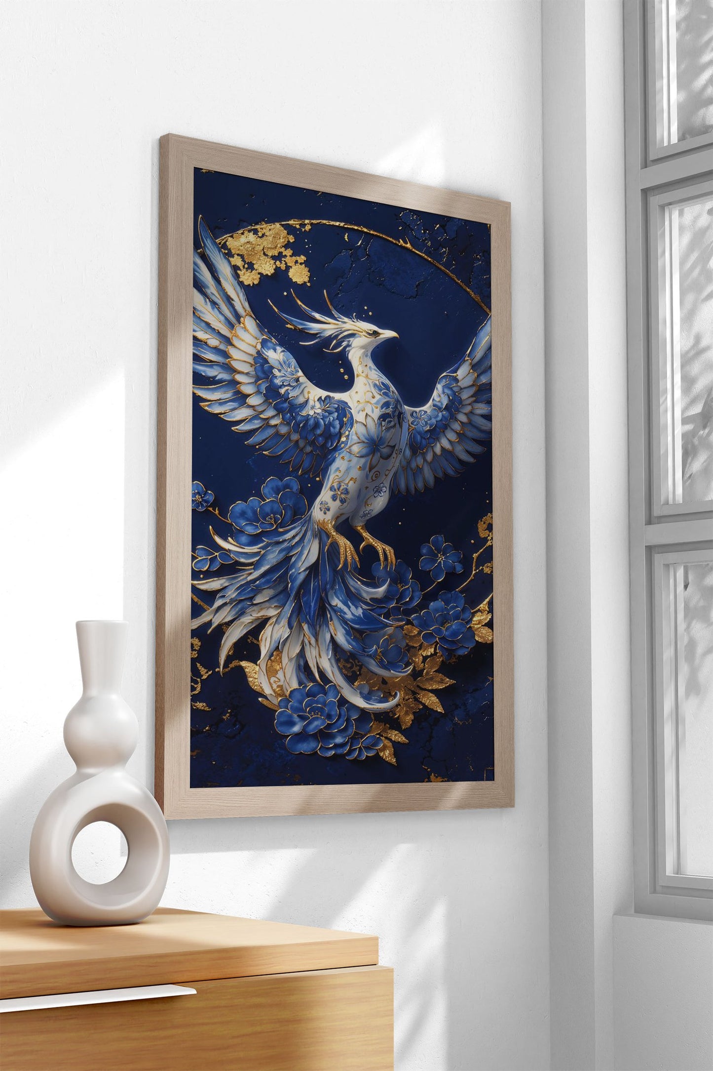 Porcelain Phoenix Reborn Asian Style Poster |  Wall Art for Home & Office | High-Quality Print