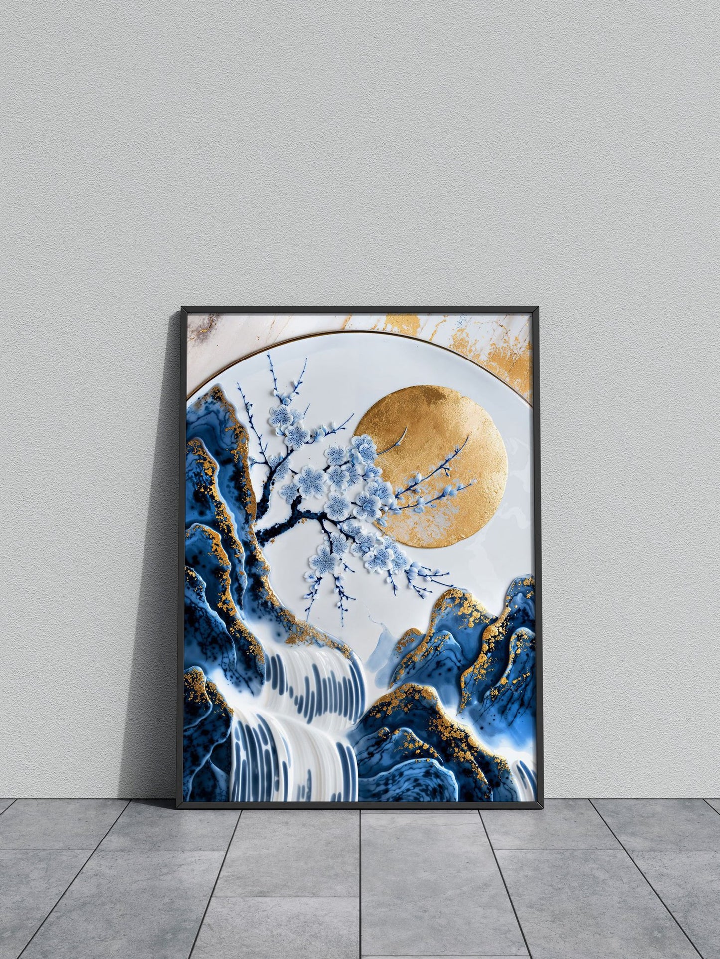 Porcelain Sakura Bloom Art Asian Style Poster  | Wall Art for Home & Office | High-Quality Print