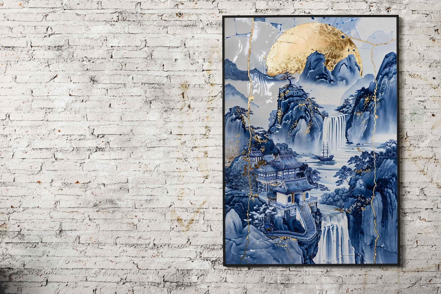 Porcelain Sunset Sanctuary Asian Style Poster  | Wall Art for Home & Office | High-Quality Print