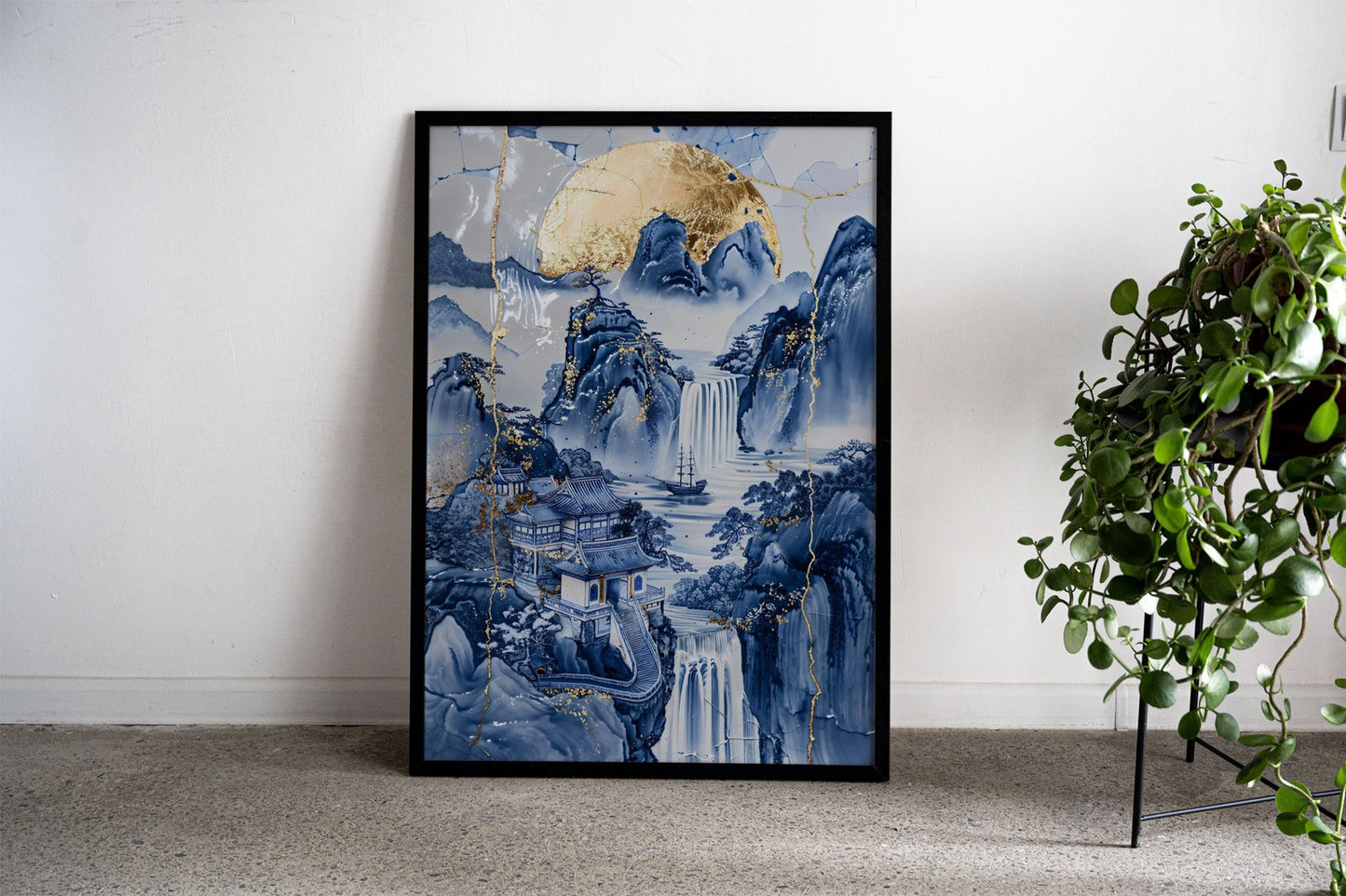 Porcelain Sunset Sanctuary Asian Style Poster  | Wall Art for Home & Office | High-Quality Print