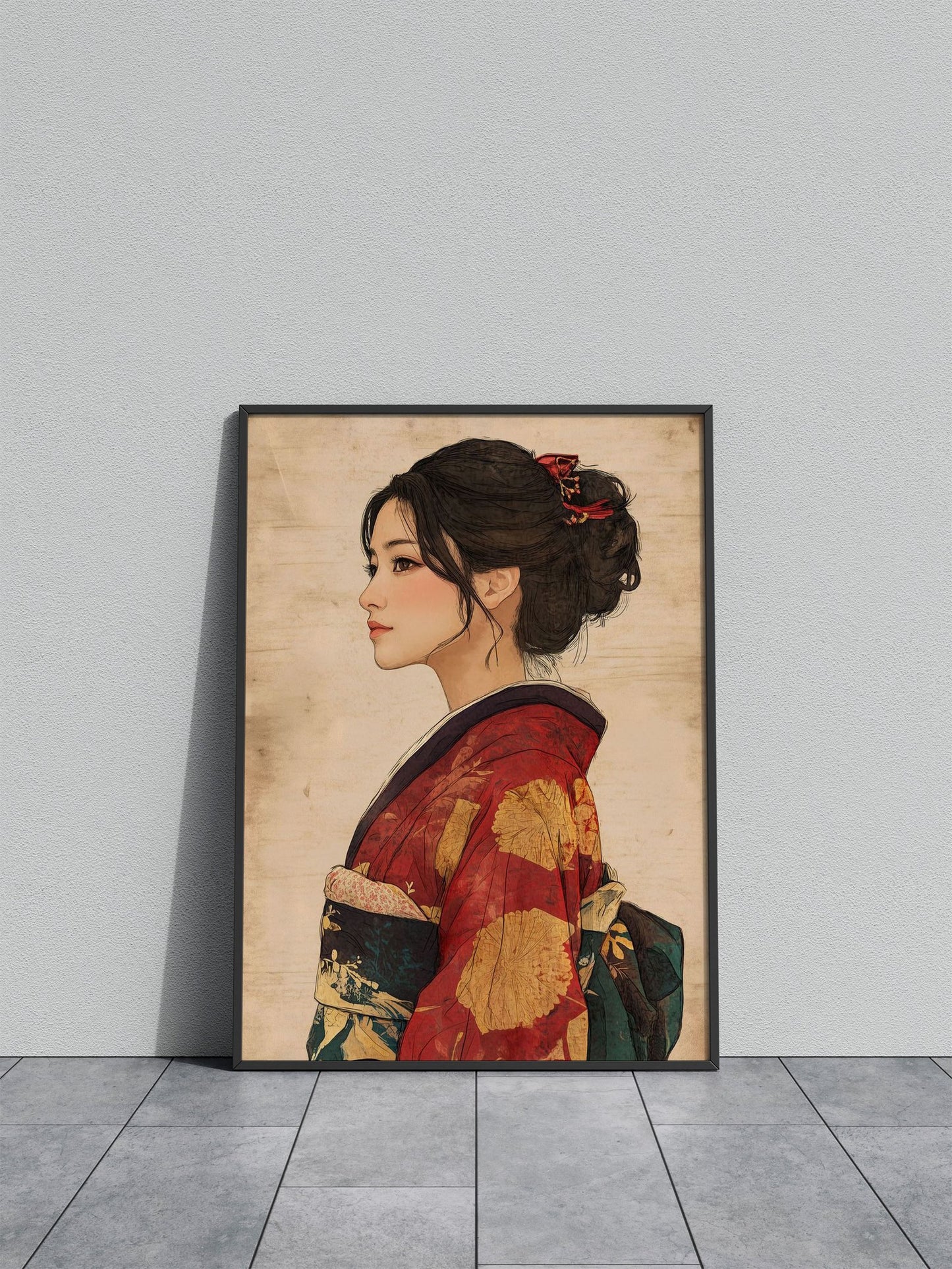 Portrait Kimono Asian Style Poster | Wall Art fo r Home & Office | High-Quality Print