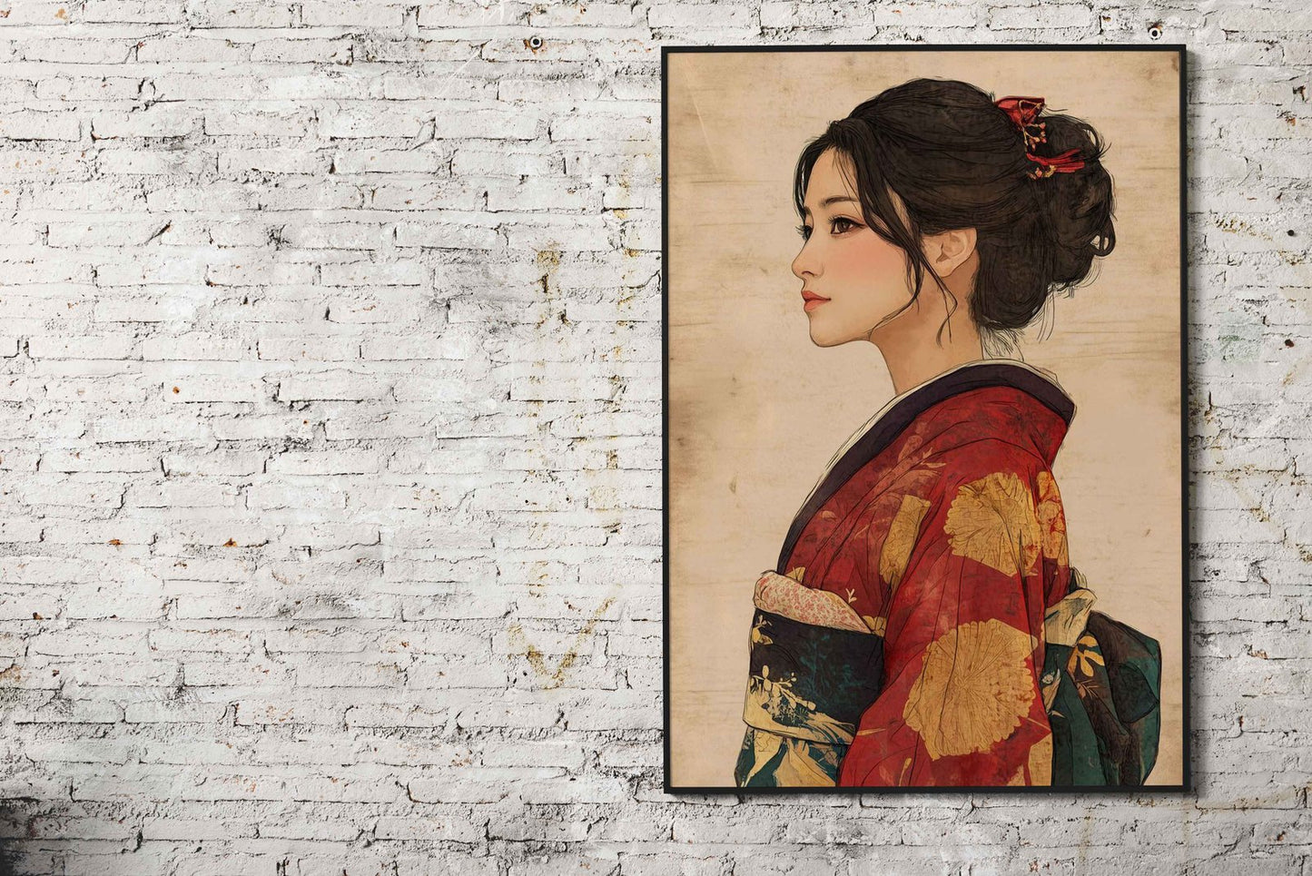 Portrait Kimono Asian Style Poster | Wall Art fo r Home & Office | High-Quality Print