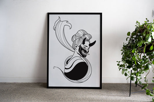 Portrait of a samurai girl Asian Style Poster | W all Art for Home & Office | High-Quality Print