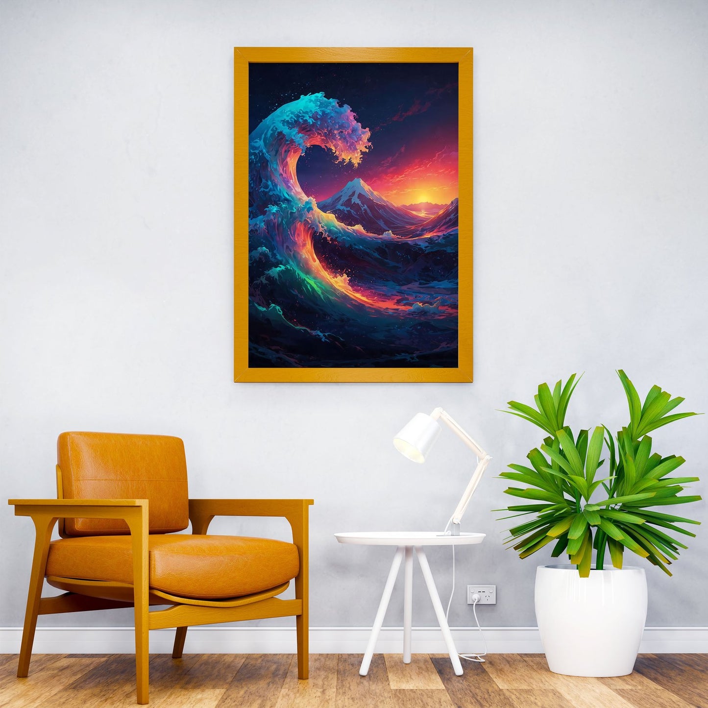 Prismatic Surf Big Wave Asian Style Poster | W all Art for Home & Office | High-Quality Print