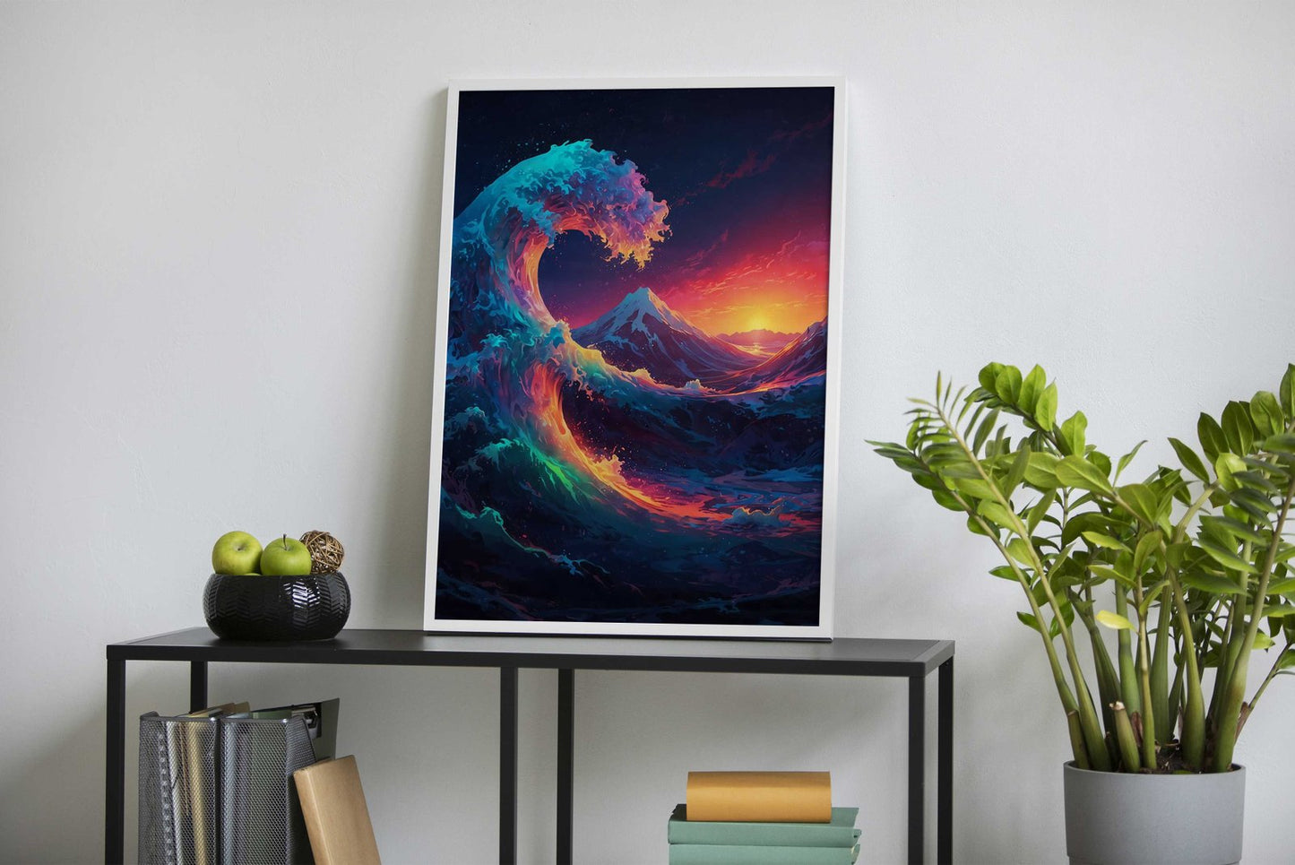 Prismatic Surf Big Wave Asian Style Poster | W all Art for Home & Office | High-Quality Print