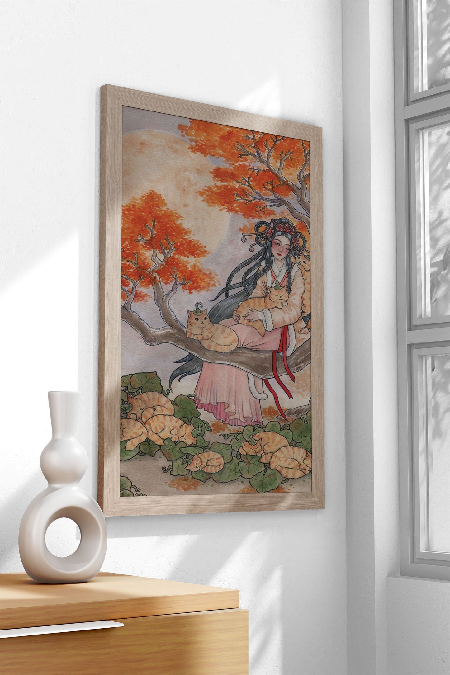 Pumpkin Patch Asian Style Poster | Wall Art fo r Home & Office | High-Quality Print
