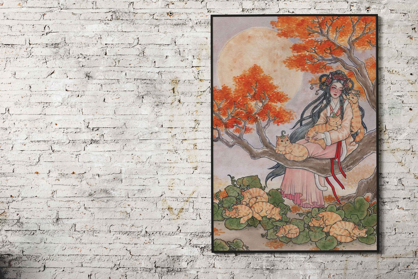 Pumpkin Patch Asian Style Poster | Wall Art fo r Home & Office | High-Quality Print