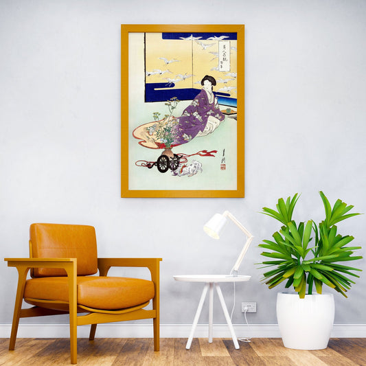 Puppy and The Plant Cart Asian Style Poster |  Wall Art for Home & Office | High-Quality Print