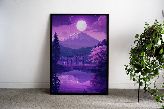 Purple Mountain Night Asian Style Poster | Wa ll Art for Home & Office | High-Quality Print