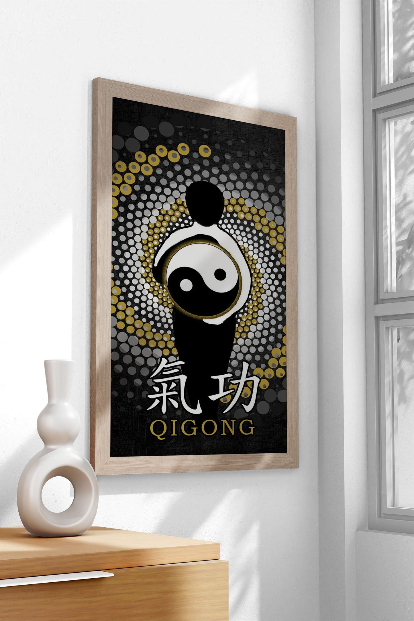 Qi Gong Yin Yang Tai Chi Asian Style Poster |  Wall Art for Home & Office | High-Quality Print