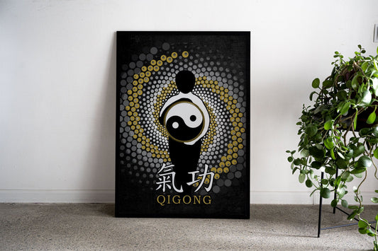 Qi Gong Yin Yang Tai Chi Asian Style Poster |  Wall Art for Home & Office | High-Quality Print
