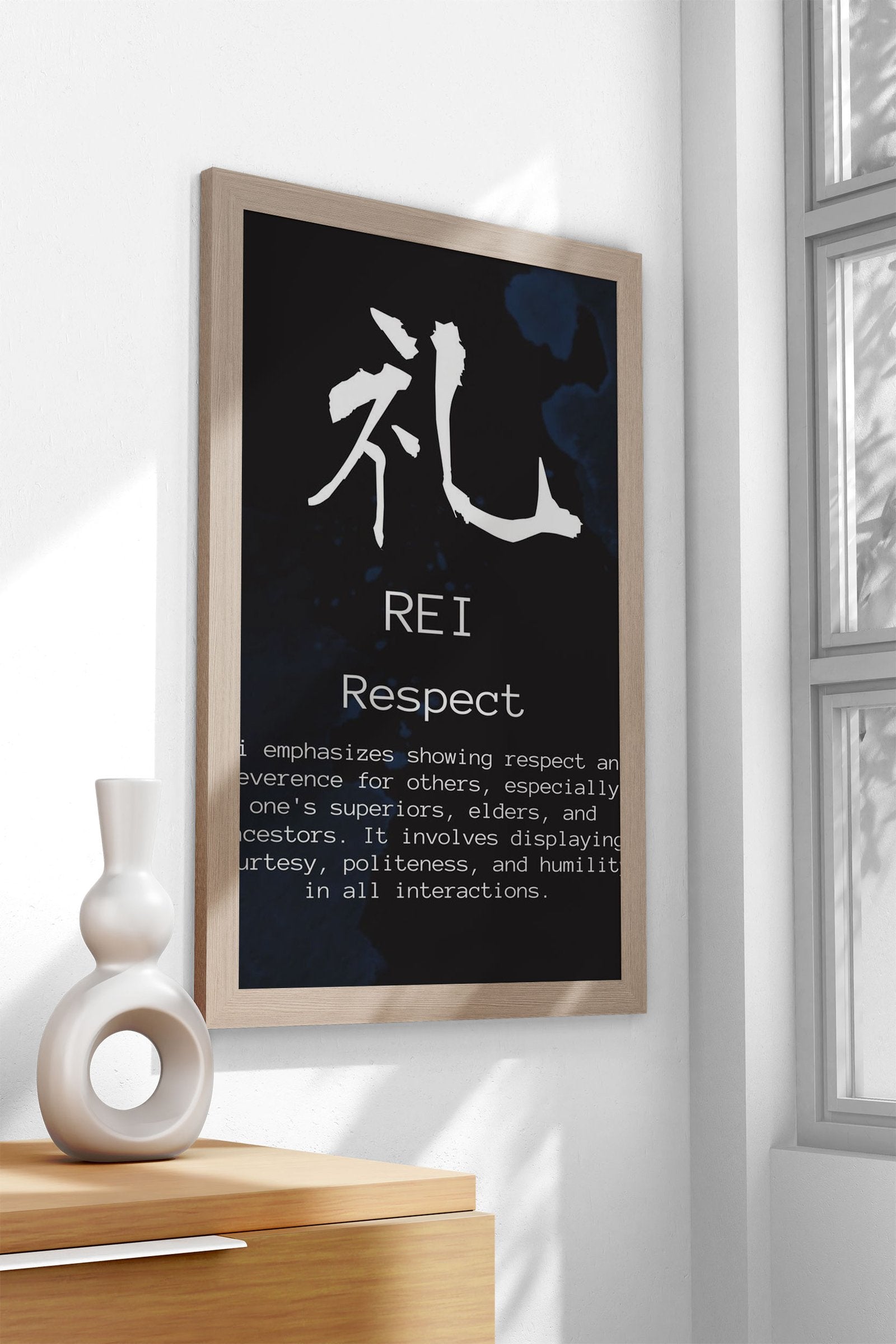 REI Bushido Code Black Asian Style Poster | Wall Art for Home & Office | High-Quality Print - High-Quality Visual Display