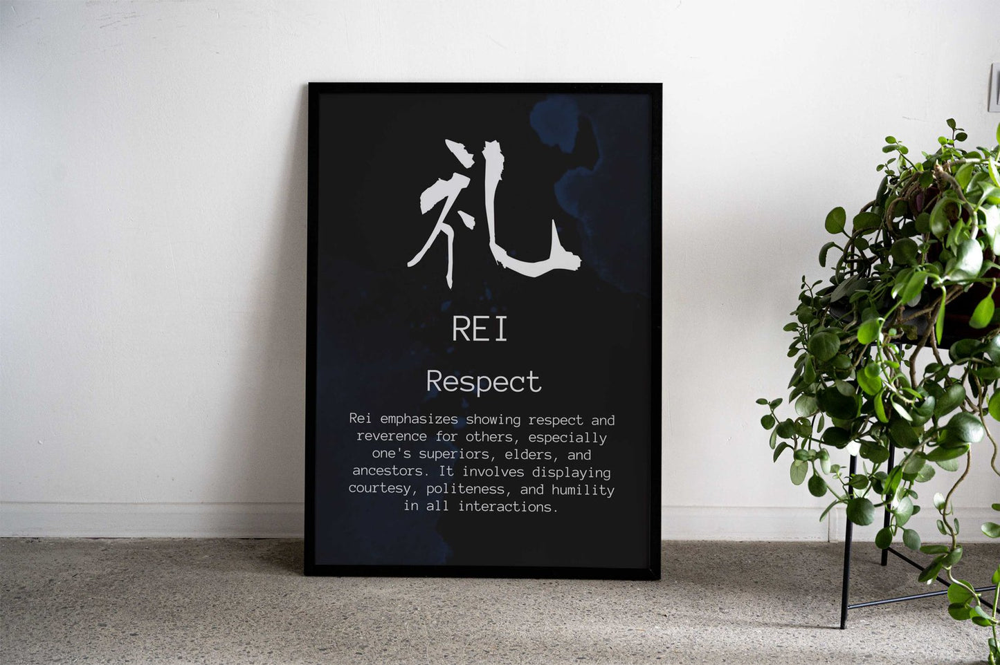 REI Bushido Code Black Asian Style Poster | Wall Art for Home & Office | High-Quality Print - High-Quality Visual Display