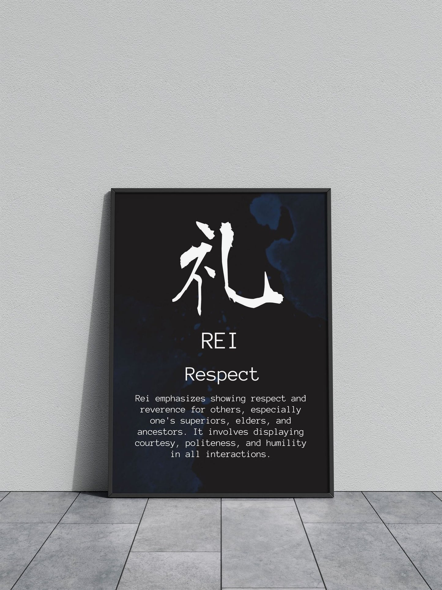 REI Bushido Code Black Asian Style Poster | Wall Art for Home & Office | High-Quality Print - High-Quality Visual Display