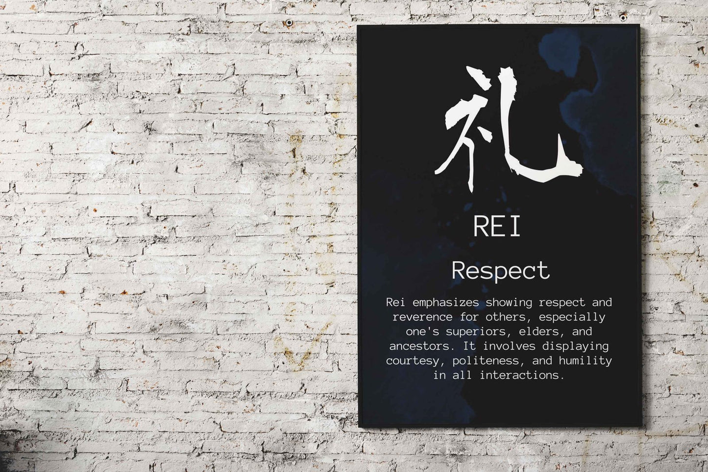 REI Bushido Code Black Asian Style Poster | Wall Art for Home & Office | High-Quality Print - High-Quality Visual Display