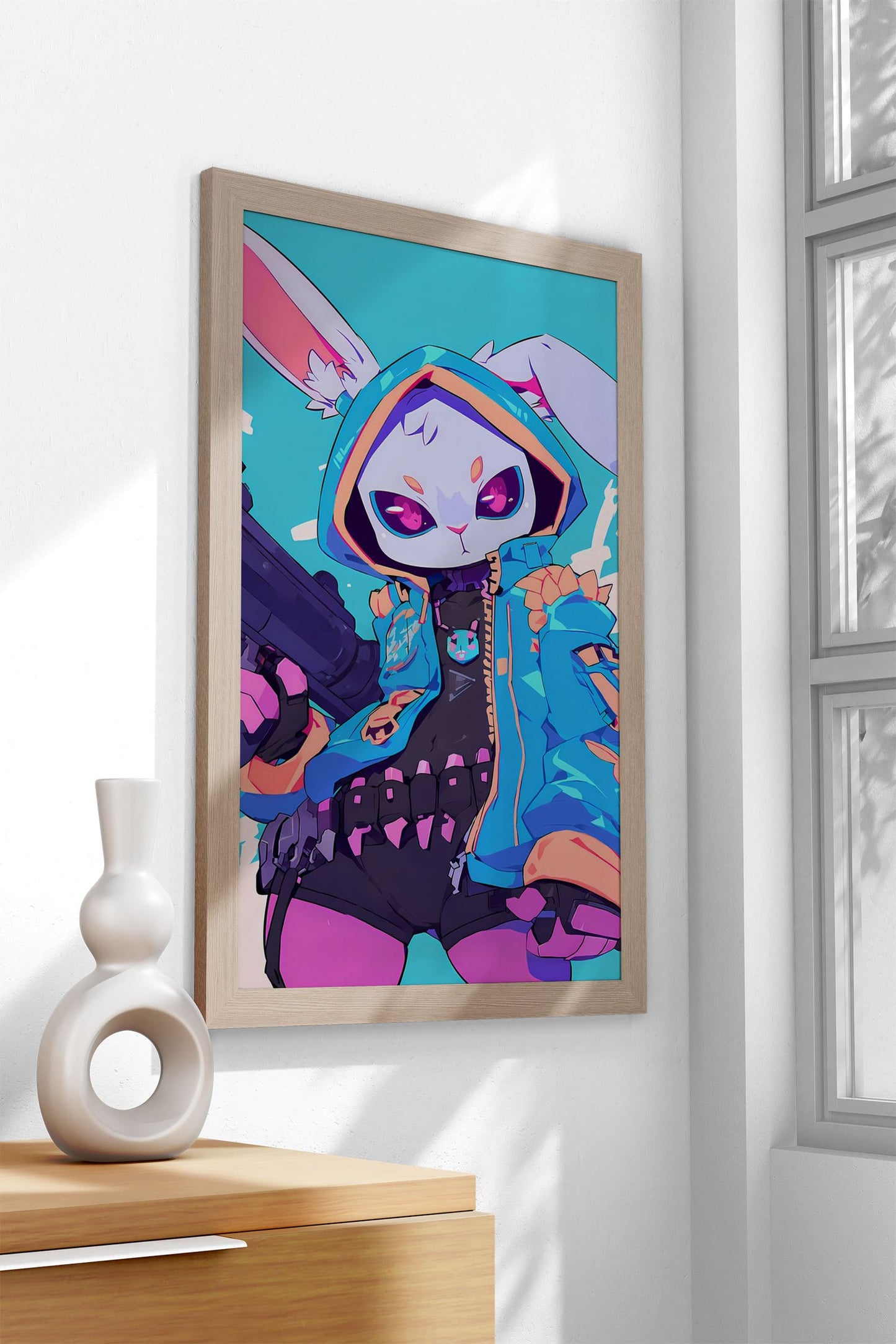 Rabbit Anime Gunner Asian Style Poster | Wall  Art for Home & Office | High-Quality Print