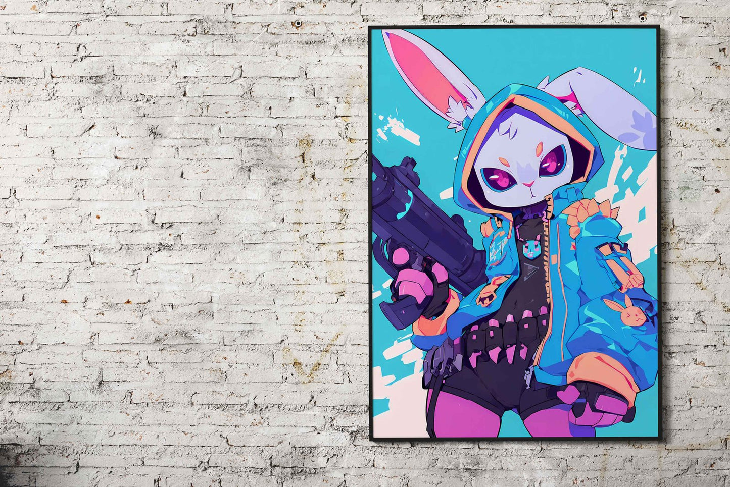 Rabbit Anime Gunner Asian Style Poster | Wall  Art for Home & Office | High-Quality Print