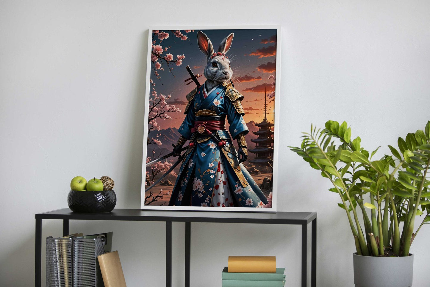 Rabbit Samurai Geisha Asian Style Poster | Wa ll Art for Home & Office | High-Quality Print