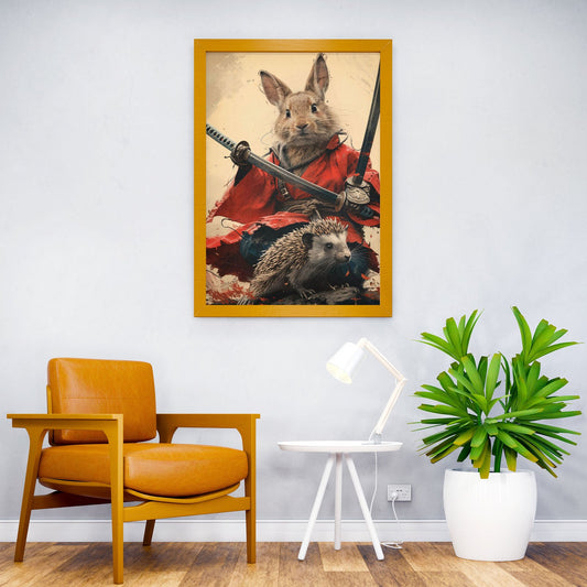Rabbit Samurai Asian Style Poster | Wall Art fo r Home & Office | High-Quality Print