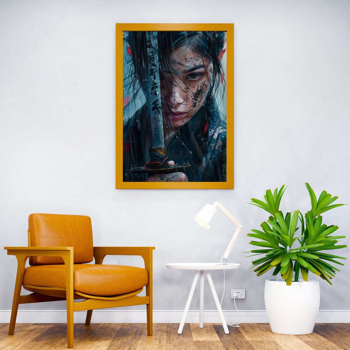 Rain Soaked Samurai Asian Style Poster | Wall  Art for Home & Office | High-Quality Print