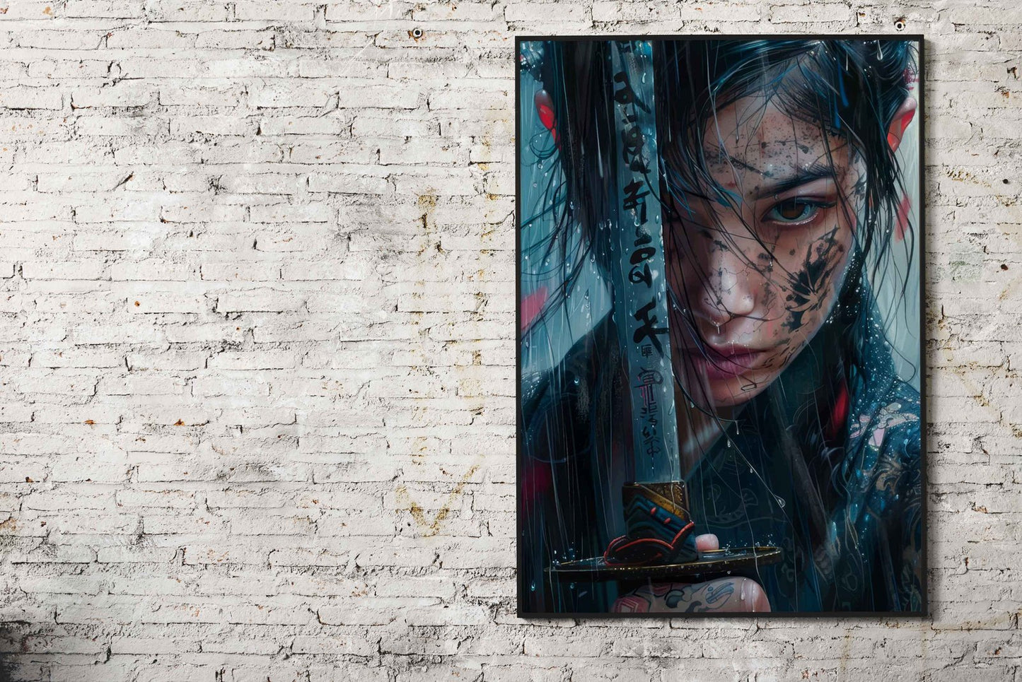 Rain Soaked Samurai Asian Style Poster | Wall  Art for Home & Office | High-Quality Print