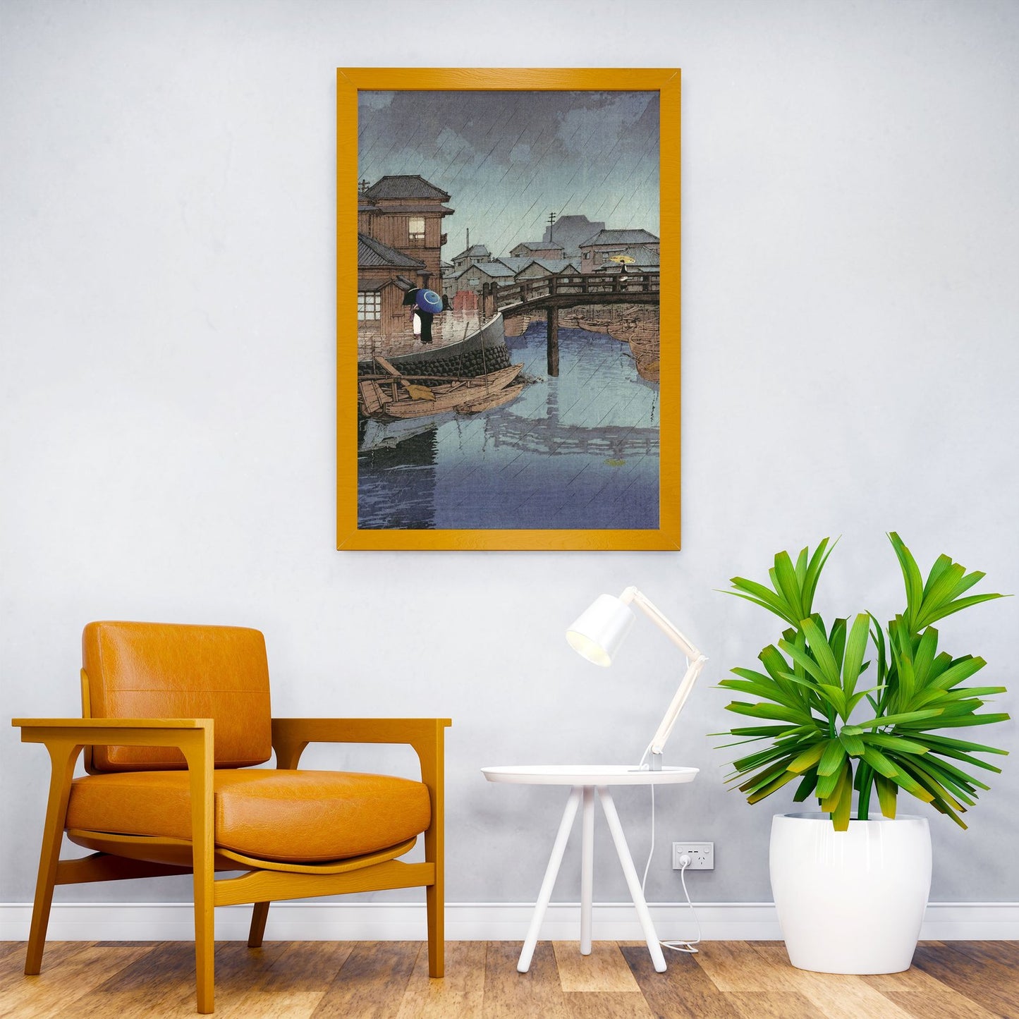 Rainy Day in Shinagawa Asian Style Poster | W all Art for Home & Office | High-Quality Print