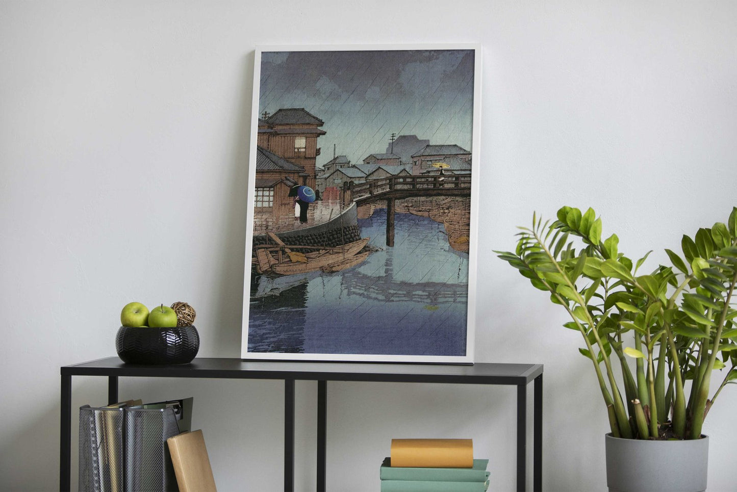 Rainy Day in Shinagawa Asian Style Poster | W all Art for Home & Office | High-Quality Print