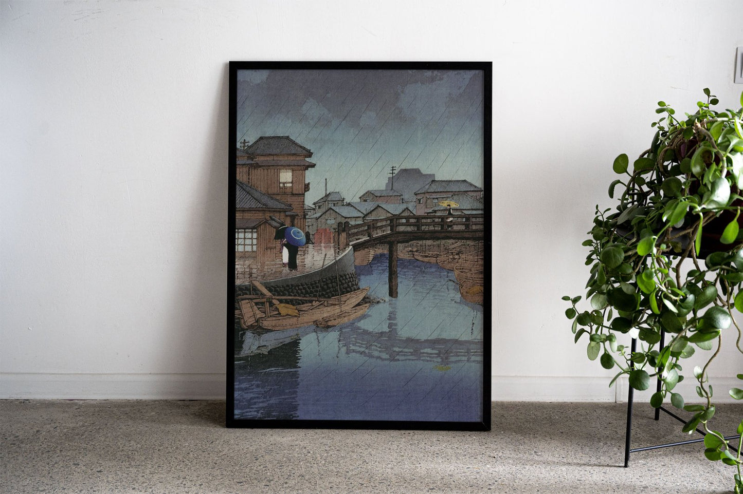 Rainy Day in Shinagawa Asian Style Poster | W all Art for Home & Office | High-Quality Print