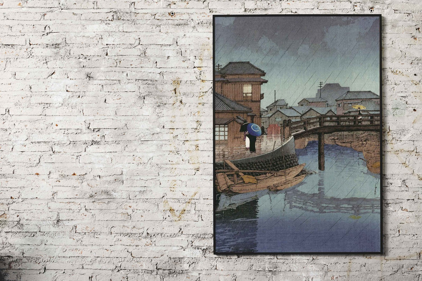 Rainy Day in Shinagawa Asian Style Poster | W all Art for Home & Office | High-Quality Print