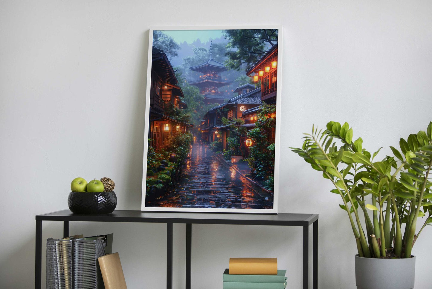 Rainy Japanese Street Asian Style Poster | Wa ll Art for Home & Office | High-Quality Print