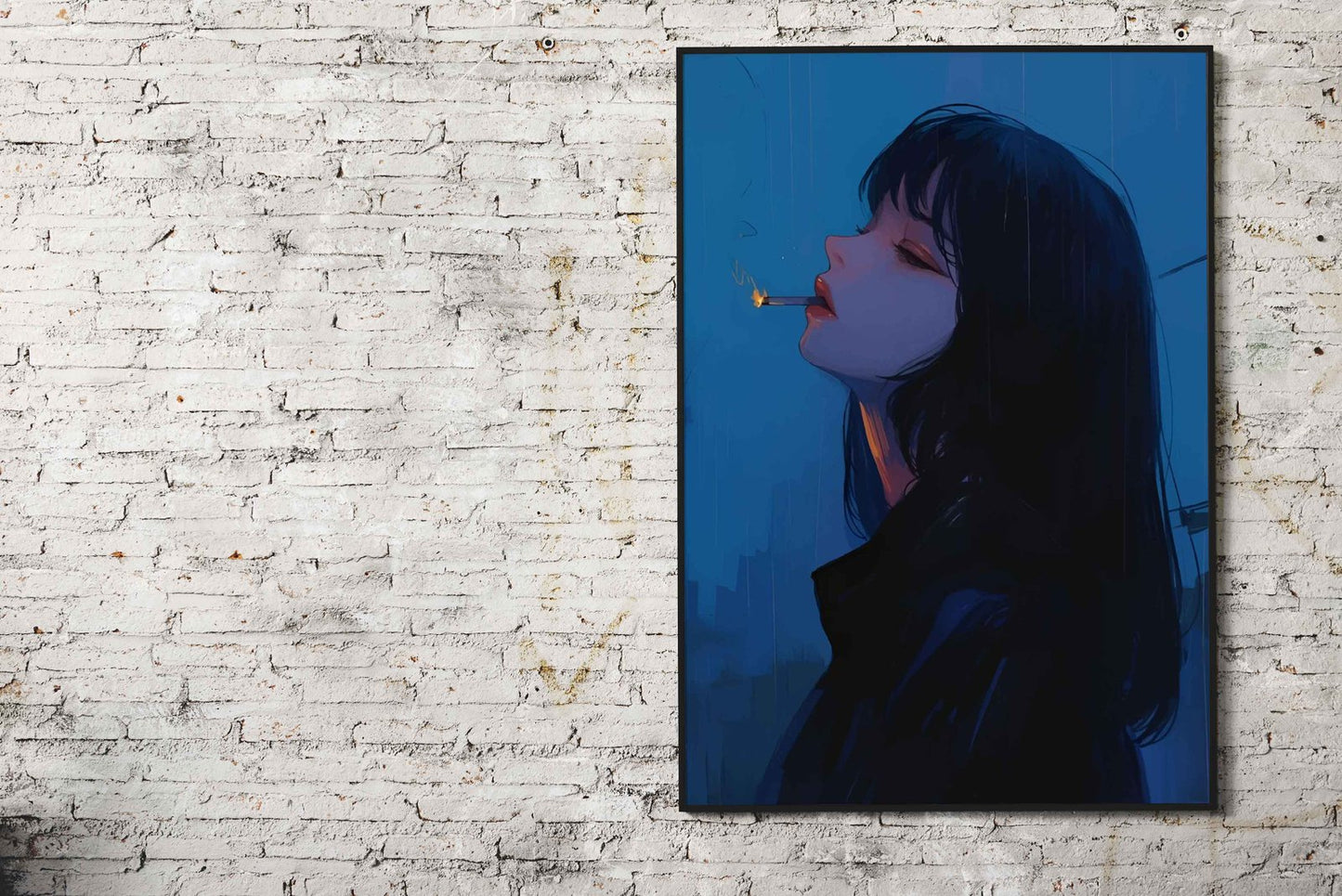 Rainy Night Anime Girl Asian Style Poster | Wa ll Art for Home & Office | High-Quality Print