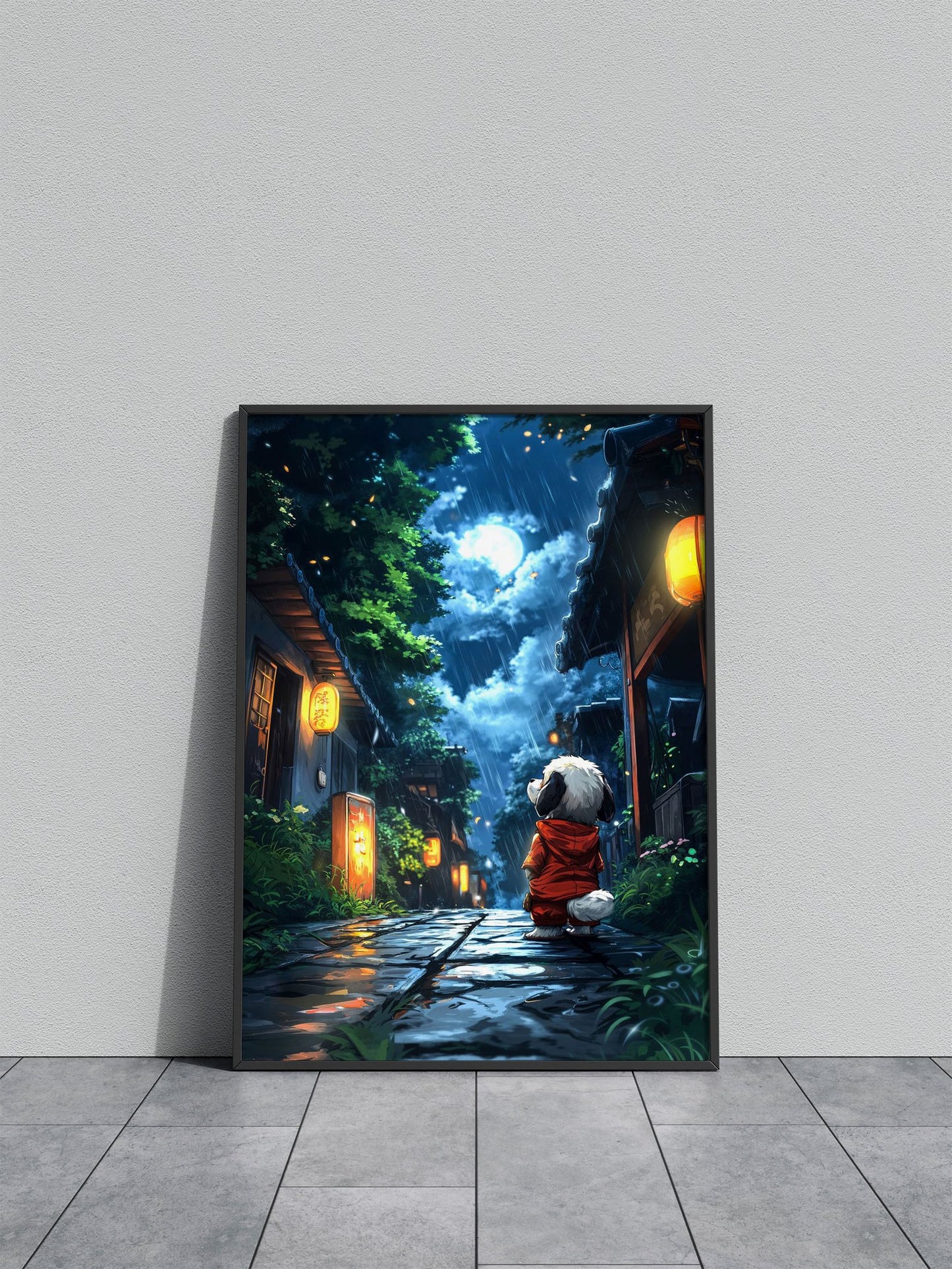 Rainy Night in Japan Asian Style Poster | Wall  Art for Home & Office | High-Quality Print