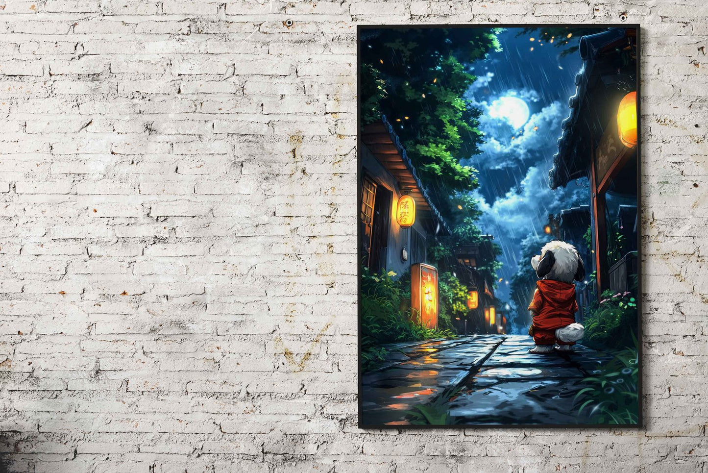 Rainy Night in Japan Asian Style Poster | Wall  Art for Home & Office | High-Quality Print