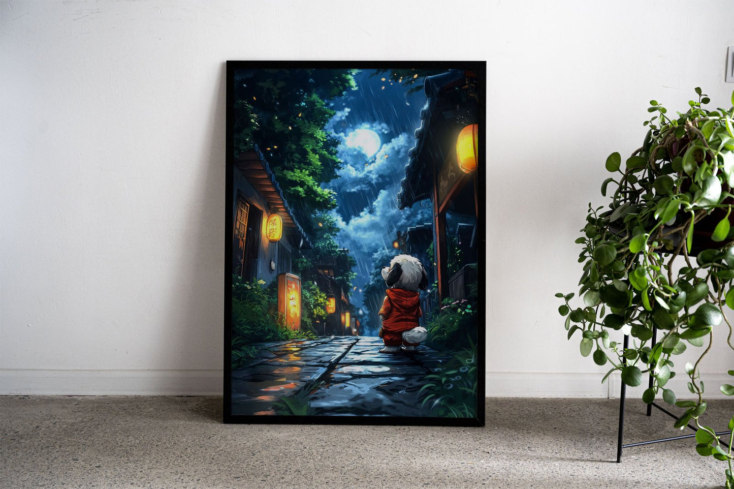 Rainy Night in Japan Asian Style Poster | Wall  Art for Home & Office | High-Quality Print