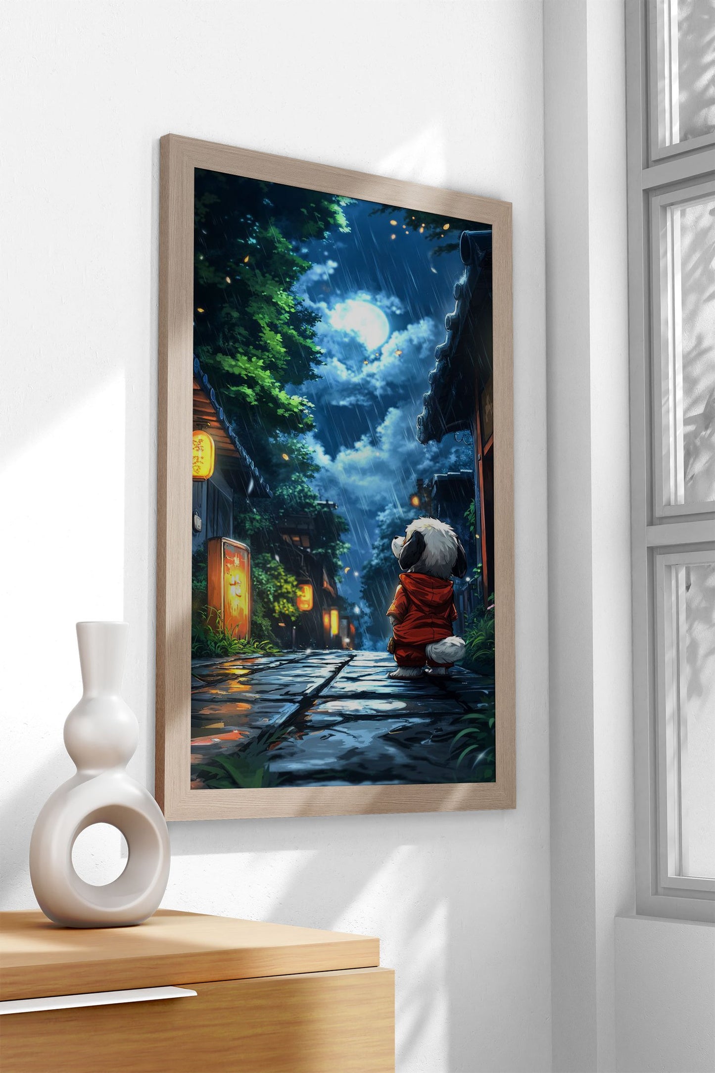 Rainy Night in Japan Asian Style Poster | Wall  Art for Home & Office | High-Quality Print