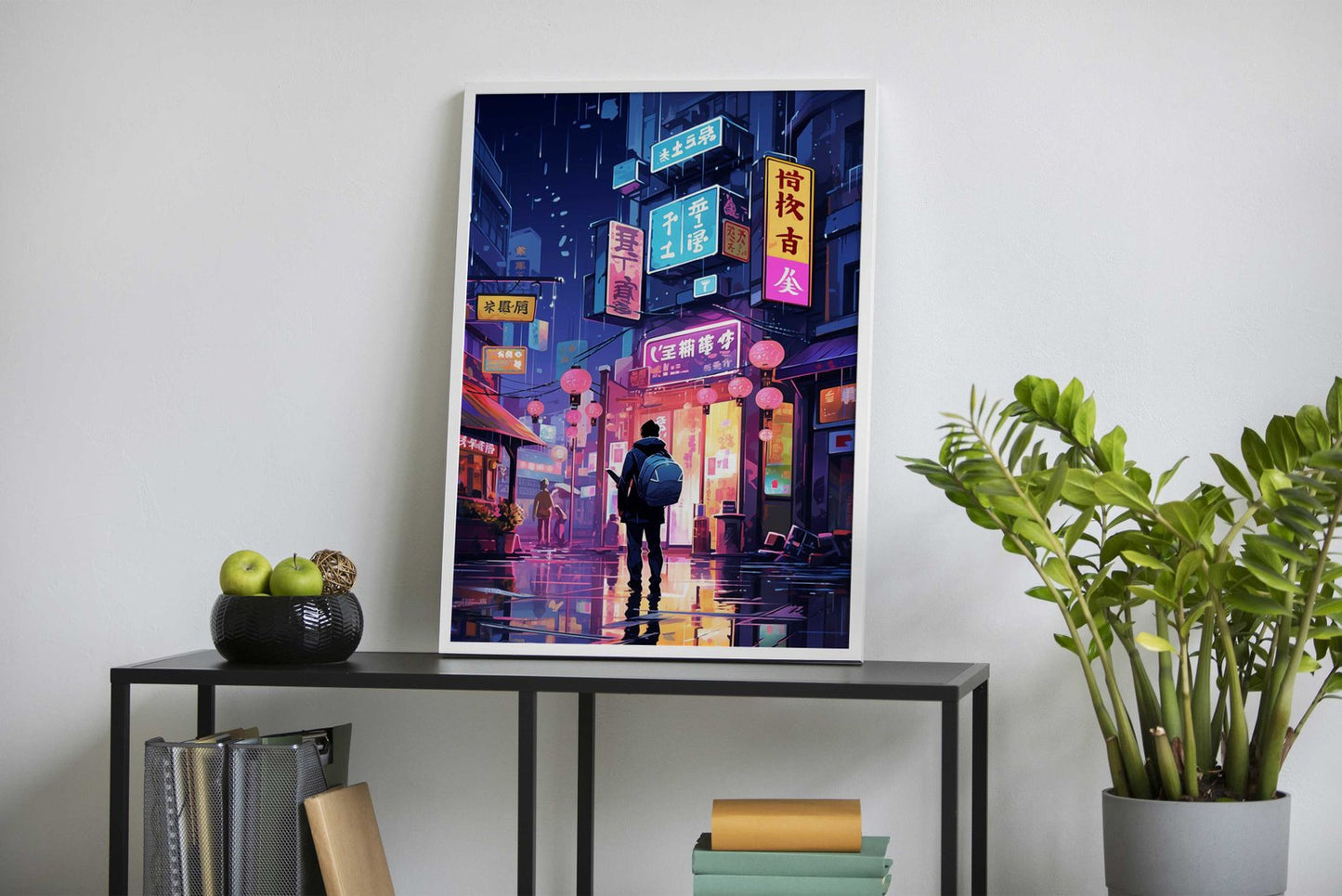 Rainy Night in Tokyo Alley Asian Style Poster |  Wall Art for Home & Office | High-Quality Print