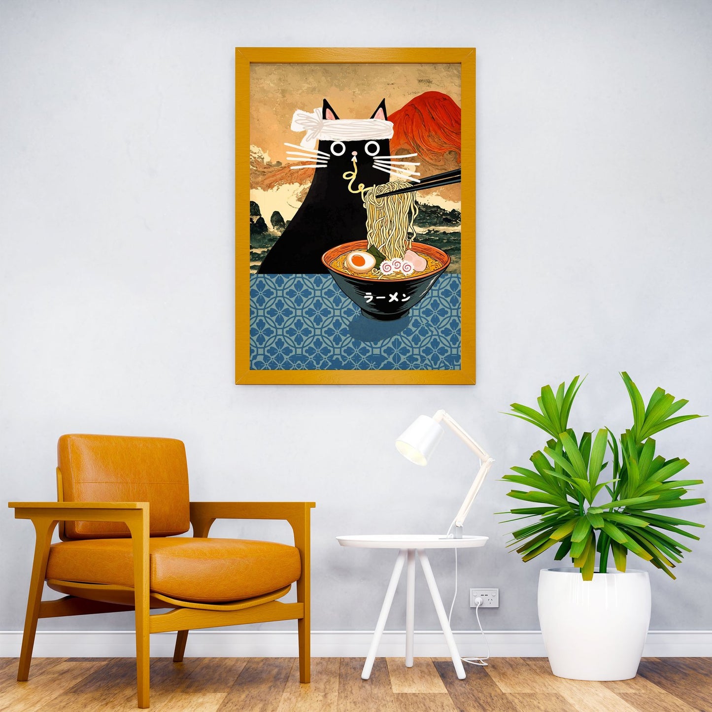 Ramen Cat Asian Style Poster | Wall Art for Ho me & Office | High-Quality Print