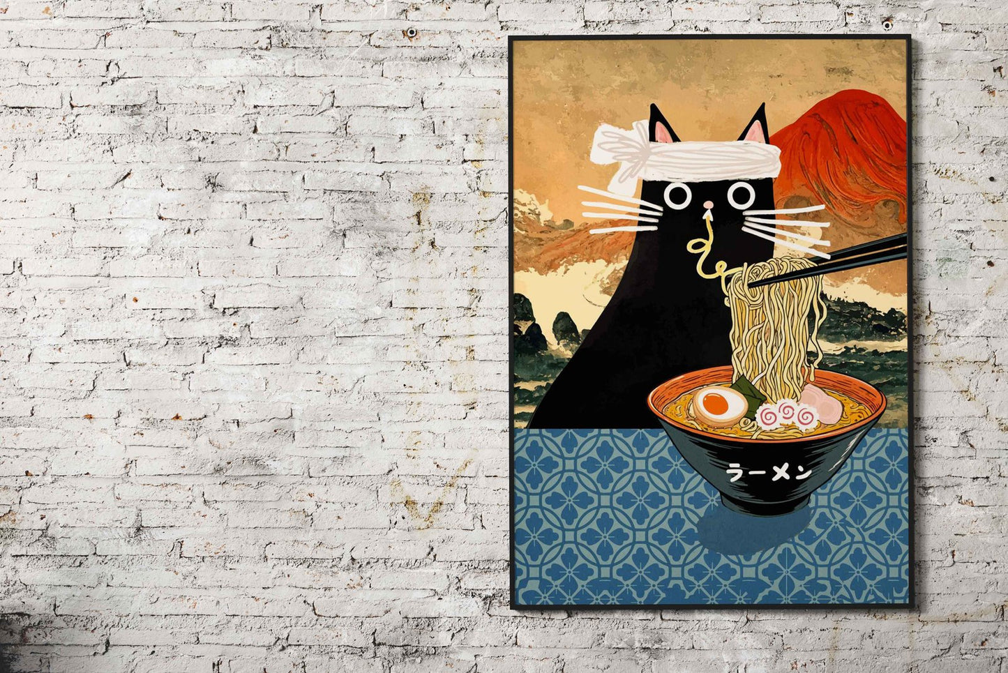 Ramen Cat Asian Style Poster | Wall Art for Ho me & Office | High-Quality Print