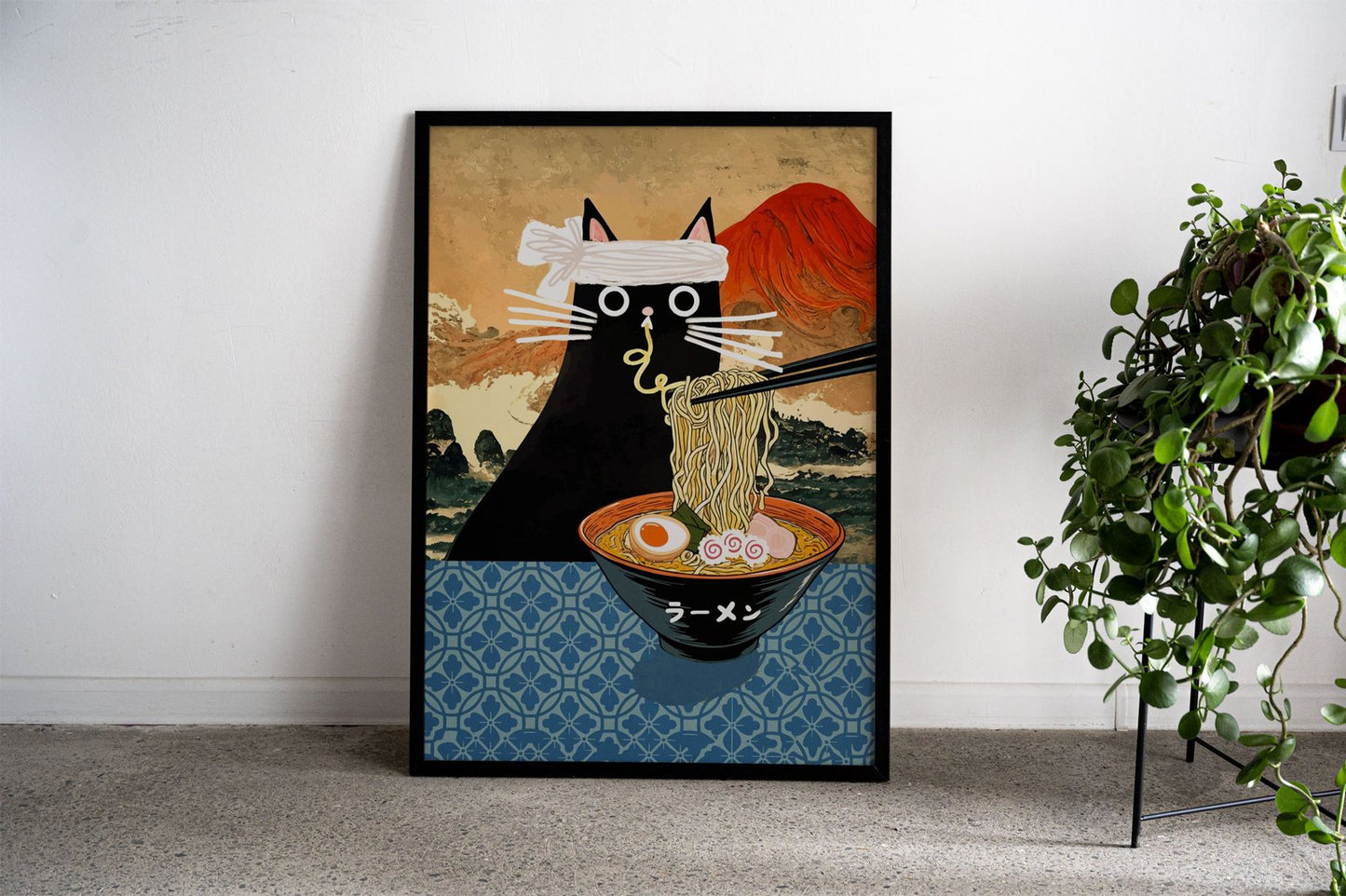 Ramen Cat Asian Style Poster | Wall Art for Ho me & Office | High-Quality Print