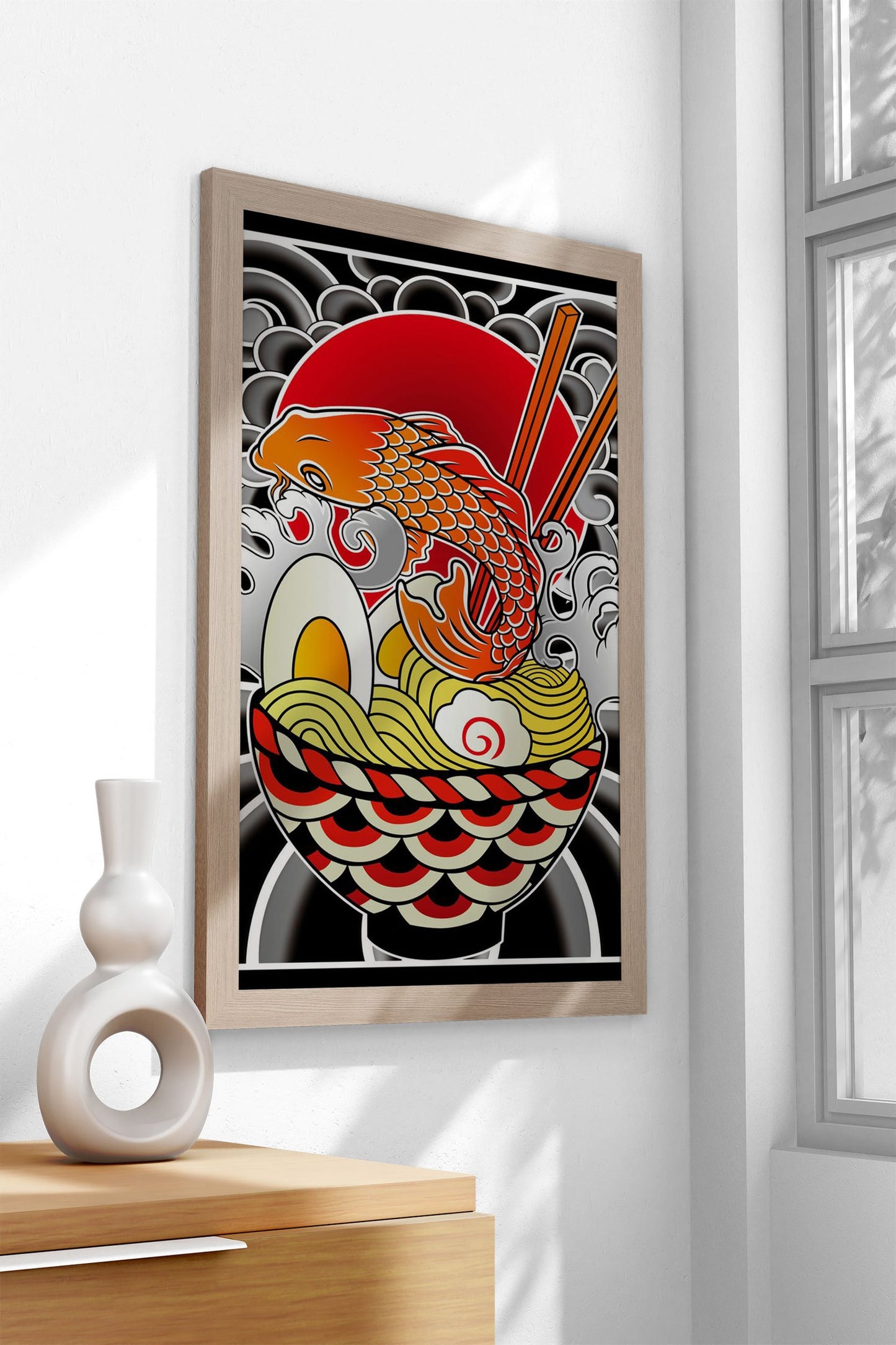 Ramen Fish Asian Style Poster | Wall Art for Ho me & Office | High-Quality Print