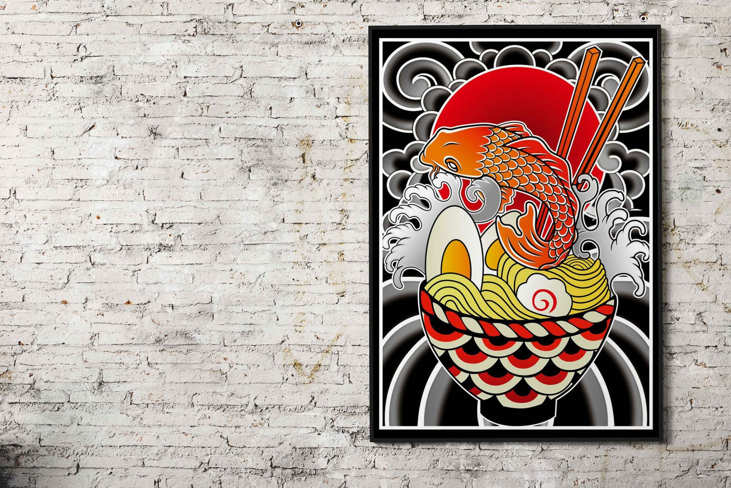 Ramen Fish Asian Style Poster | Wall Art for Ho me & Office | High-Quality Print