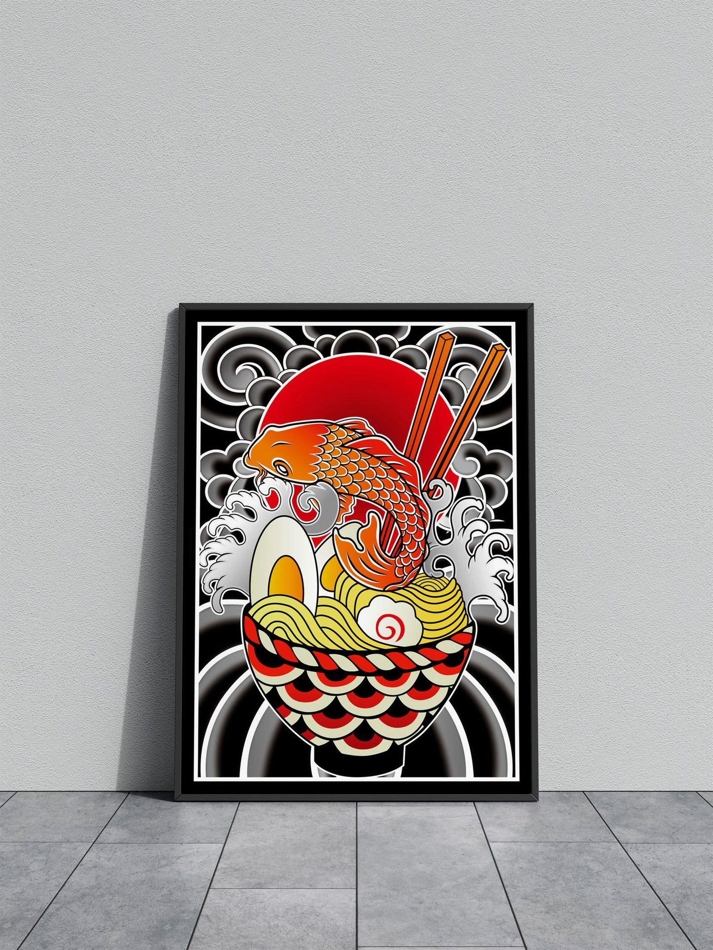 Ramen Fish Asian Style Poster | Wall Art for Ho me & Office | High-Quality Print