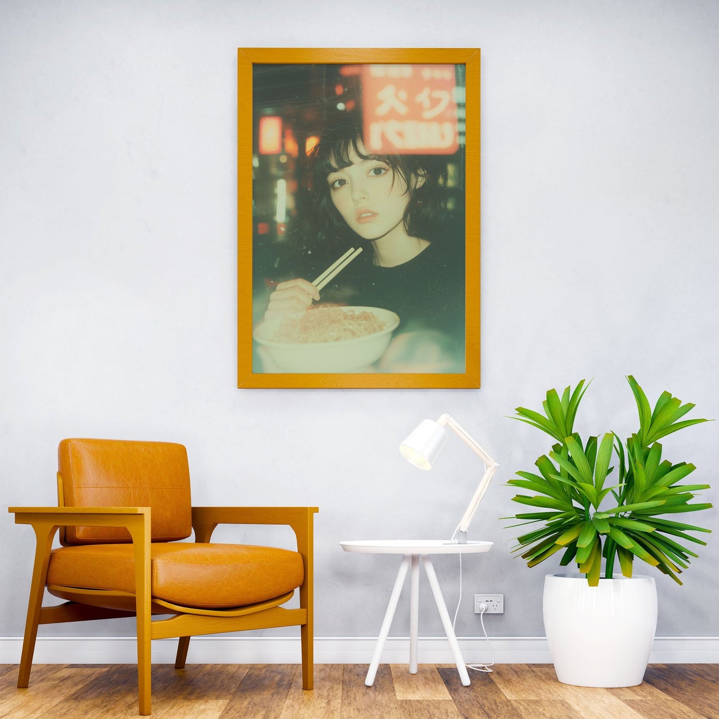 Ramen Girl Asian Style Poster | Playful Unframed Wall Art Print Featuring Noodles & Character | High-Quality Home Decor | Multiple Sizes Available