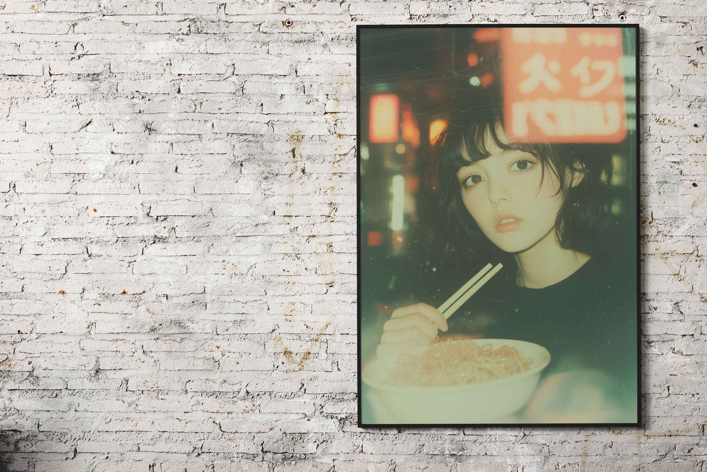 Ramen Girl Asian Style Poster | Playful Unframed Wall Art Print Featuring Noodles & Character | High-Quality Home Decor | Multiple Sizes Available