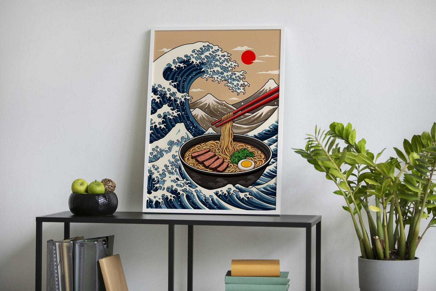 Ramen Great Wave Asian Style Poster | Bold Unframed Wall Art Print Inspired by Japanese Wave Art | High-Quality Home Decor | Multiple Sizes Available