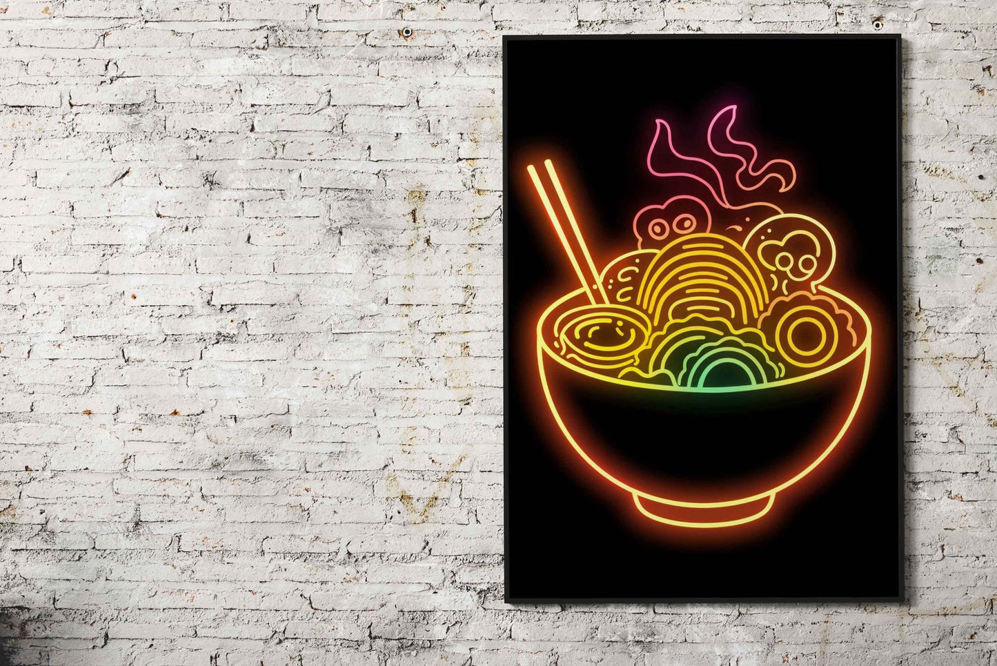 Ramen Japan Golden Neon Asian Style Poster  | Wall Art for Home & Office | High-Quality Print